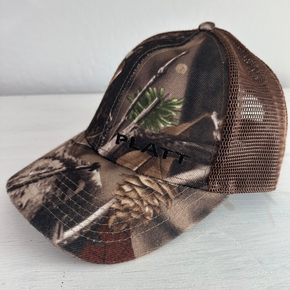 Platt Trucker Hat Mens OSFM Camo Brown Mesh Back Adjustable 227531 Hunting